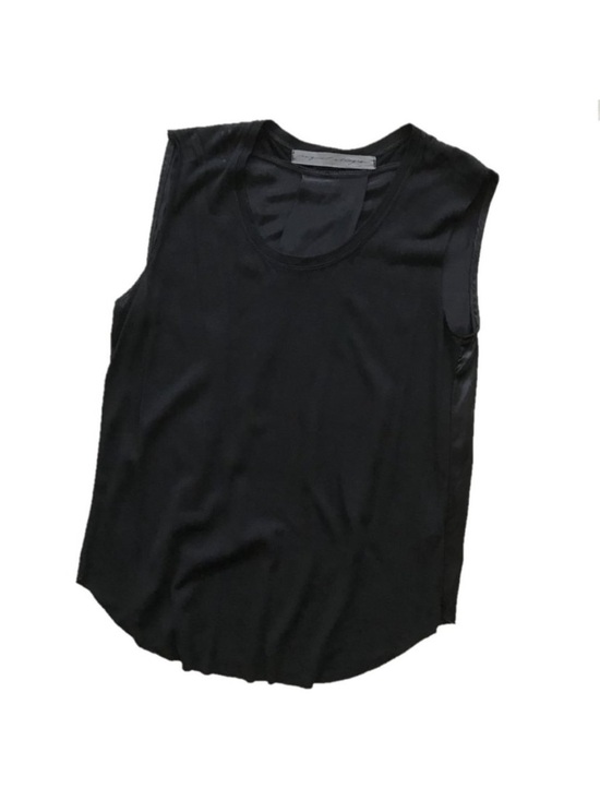 Raquel Allegra Tops - Raquel Allegra Black Silk Tunic Top Sleeveless Pleated Raw Hem Size 1 Small